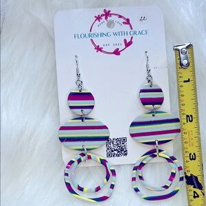 Flourishing With Grace Colorful Striped Earrings
